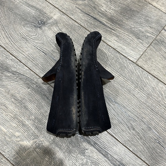 • Boss • Men’s Leather Suede Loafers  Moccasins Navy Blue  Size 6 - Picture 4 of 5